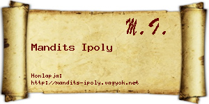 Mandits Ipoly névjegykártya